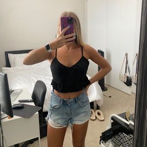 Zara black crop top